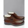 Fashion High Cut Leather Men`s Boots- Brown