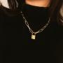 Fashion Rock Choker Lock Necklace Layered Chain Jewelry