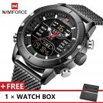 Naviforce Top Luxury Brand Watch Fashion Sports Men Quartz Watches Digital Dual Display Wristwatch Male NF9153
