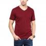 Fashion Maroon V Neck Men T-shirt
