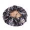 123k Fashion Women Floral 2-Layer Satin Sleep Hat Bonnet Hair Care Cap Head Wrap-Black
