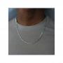 Fashion Silver Plated Chain Men Figaro Necklace