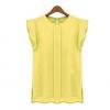 Generic Ruff  Sleeveless Top Chiffon T-Shirt-yellow-M