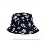 Eissely Graffiti Flat Bucket Hat With Coconut Tree Pattern Outdoor Hat BK