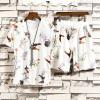 Fashion 2-Piece Set Men`s Short Sleeve T-Shirt Dress