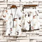 Fashion 2-Piece Set Men`s Short Sleeve T-Shirt Dress