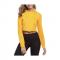 Fashion Yellow Crop Top Hoodie