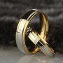 Fashion Stainless Steel Wedding Ring Gold & Silver Band