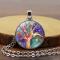 Fashion Tree Of Life Glass Cabochon Statement Necklace