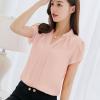Fashion Women Shirt Slim Large Size Short Sleeve Chiffon Shirt - Color3