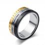 Fashion Vnox Rotatable 3 Part Roman Numerals Ring Men Jewelry Stainless Steel Cool Punk Spinner Male Bijoux Band with Date Time Calendar