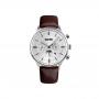 Skmei 9117 Fashion Men Business Quartz Wristwatches Waterproof Casual Leather Brand Watch - Brown Silver
