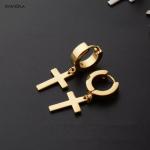 Fashion Gold cross male earings