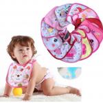 Fashion 5PCs Adorable Feeding Wear Cotton Baby Girl Bibs