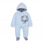 Mfm Baby Fleece Elephant Cartoon Romper-Blue