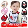 Fashion 5PCs Cutest Waterproof Infant Cotton Baby Boy Bibs