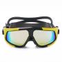 Generic Colorful Large Frame Electroplating Anti-fog Silicone Swimming Goggles For Adults (Yellow + Black)