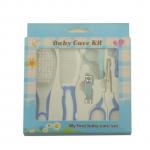 Generic Manicure Care Set Baby Nail Scissors Comb Brush Nail Clipper 6 Piece Set blue