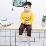 Fashion Winter Kids Fashion Cotton Long Sleeve Leisure Wear Soft Wear Warm suit yellow 65 letter