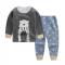 Fashion Winter Kids Fashion Cotton Long Sleeve Leisure Wear Soft Wear Warm suit gray 65 bear