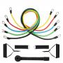 Generic 11 PIECE SET EXERCISE FITNESS RESISTANCE WORK OUT TUBE BANDS