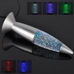 Generic 1pc 3D Rocket Multi Color Changing Lava Lamp RGB LED Glitte