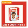 Huggies (Dry Comfort, Size 4 (8-14Kgs), Count 18) X 4