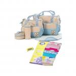 Generic 5 in 1 set light blue Baby Diaper Bag + Womes With Free Wash Lothes