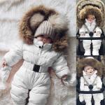 Fashion Winter Infant Baby Boy Girl Romper Jacket Hooded Jumpsuit Warm Thick Coat Outfit