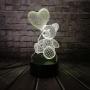 Generic Baby Teddy Bear Hold Love Heart Balloon 3D USB LED Lamp Tab