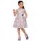 Ceemee Peach Sleevess Cotton Dress