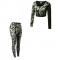 Generic Women`s Camo Long Sleeve Yoga T-Shirt+Athletic Cool Tights