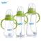 Generic 180ml/240ml/300ml new born baby kids milk feeding PP bottle with silicon nipple anti-dust cover with plastic Anti-hot handle(BP1031pink240ml)