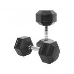 Generic 20kg pair fixed(Hexagon shaped) rubber dumbbells gym fitness