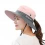 Generic Sun Hat Wide Brim Boonie Hat Women UV Protection Summer Cap