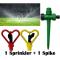 Generic 360° Rotating Garden Sprinkler + Base Spike Stand Watering System Water Hose Lawn Spray Full Kit