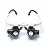 Generic Head-Mounted 8X 15X 23X LED Magnifier Double Eye Glasses Loupe Lens Jeweler Watch Repair Measurement With LED Lamp BIL