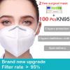 KN95 100 Pcs KN95 Mask, 5 Layers Of Filtering N95 Mask, Anti Virus & Bacteria+2 Free Surgical Mask