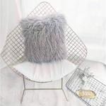 Generic Fluffy Throw Pillow - 16" x 16" - grey