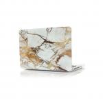 Coosybo 15" Pro With CD-ROM Case, Marble Hard Rubberized Cover For 2008-2012 Macbook Pro 15.4 Inch, White/Gold