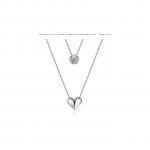Generic 2in1 Neck Chain Necklace Heart-Shaped Pendant