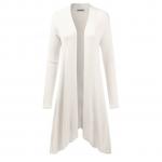 Generic Women Sweater Long Sleeve Coat Loose Turn-down Collar Knitted Cardigans Blouse-white-S