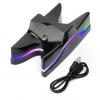 Generic Special UFO Shape 2 X USB Charging Dock Station Stand / Controller Charging Stand For PS4 Playstation 4 With Multi Colors LED(Black)