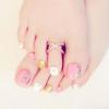 Generic 24pcs/Set Pretty Summer Toes False Nails Rhinestone Artificial Fake Nails J59 Multi-color