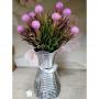 Generic Artificial Flower Plus A Silver Vase