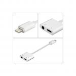 Generic IPhone Adapter, Dual Lightning Adapter & Splitter, 2 In 1 Aux Headphone Jack Audio & Charging Cable Adapter
