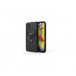 Generic Samsung Galaxy M31 Heavy Duty Armor Hard Back Cover With 360 Degree Rotatory Ring Stand -BLACK