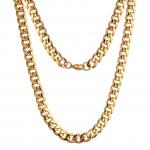 Fashion Gold Chain Necklace, Ultra Luxury Look Feel Real Solid 14k Gold plated Curb
