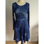 Generic Women Dress Long Sleeve O-Neck Floral Printed Dress Casual Loose Dresses-navy Blue-XXL