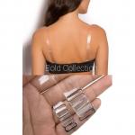 Fashion 2PAIRs Clear Silicon Adjustable Bra Strap Metal(1slim+1wide)